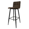 Tabouret De Bar Marron Pieds Métal Noir