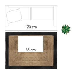 Tapis Jute Naturel Bord Noir 120x170 Atmosphera -ATMOSPHERA Boutique tapis jute naturel bord noir 120x170 atmosphera 4