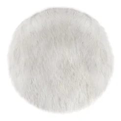 Tapis Rond 90 Cm Fausse Fourrure Blanche Atmosphera