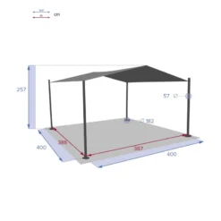 Tonnelle Certeli Carrée Forme Abri Coloris Graphite/ardoise -ATMOSPHERA Boutique tonnelle certeli carree forme abri coloris graphite ardoise 6