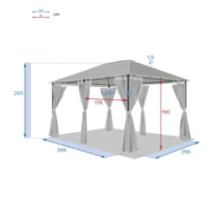 Tonnelle 3x4 M Santorini Gris Ardoise Hespéride 9 Tonnelle 3x4 M Santorini Gris Ardoise Hespéride -ATMOSPHERA Boutique tonnelle hesperide santorini gris 4