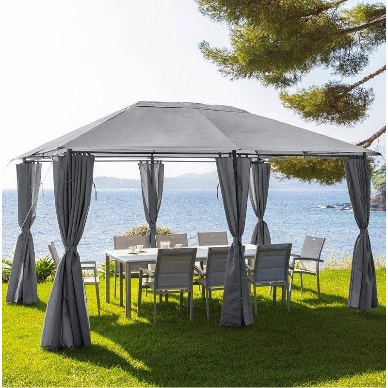 Tonnelle 3x4 M Santorini Gris Ardoise Hespéride 1 Tonnelle 3x4 M Santorini Gris Ardoise Hespéride