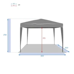 Tonnelle Pliante Carrée Hespéride 3x3m Easy Up Gris Ardoise 11 Tonnelle Pliante Carrée Hespéride 3x3m Easy Up Gris Ardoise -ATMOSPHERA Boutique tonnelle pliante hesperide 3x3m easy up gris ardoise 5