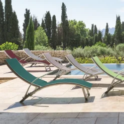 Transat Samba Pliable Et Empilable Bordeaux Hespéride -ATMOSPHERA Boutique transat samba bordeaux hesperide 6